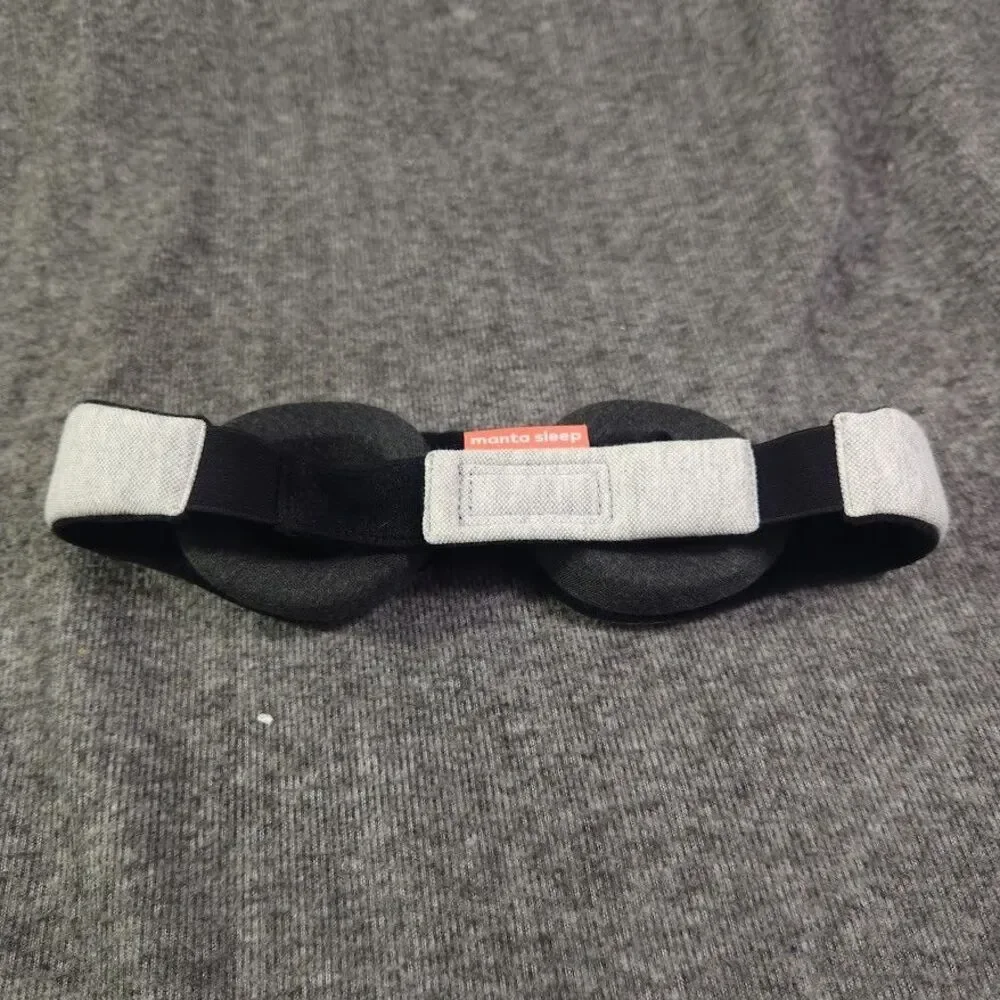 Manta Sleep Mask Light Blocking Eye Cups Gray Adjustable Soft